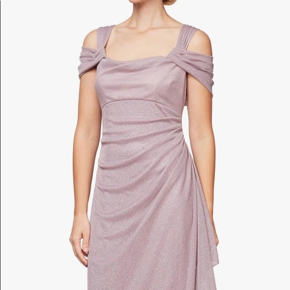 Alex Evenings Women's Long Cold Shoulder Dress